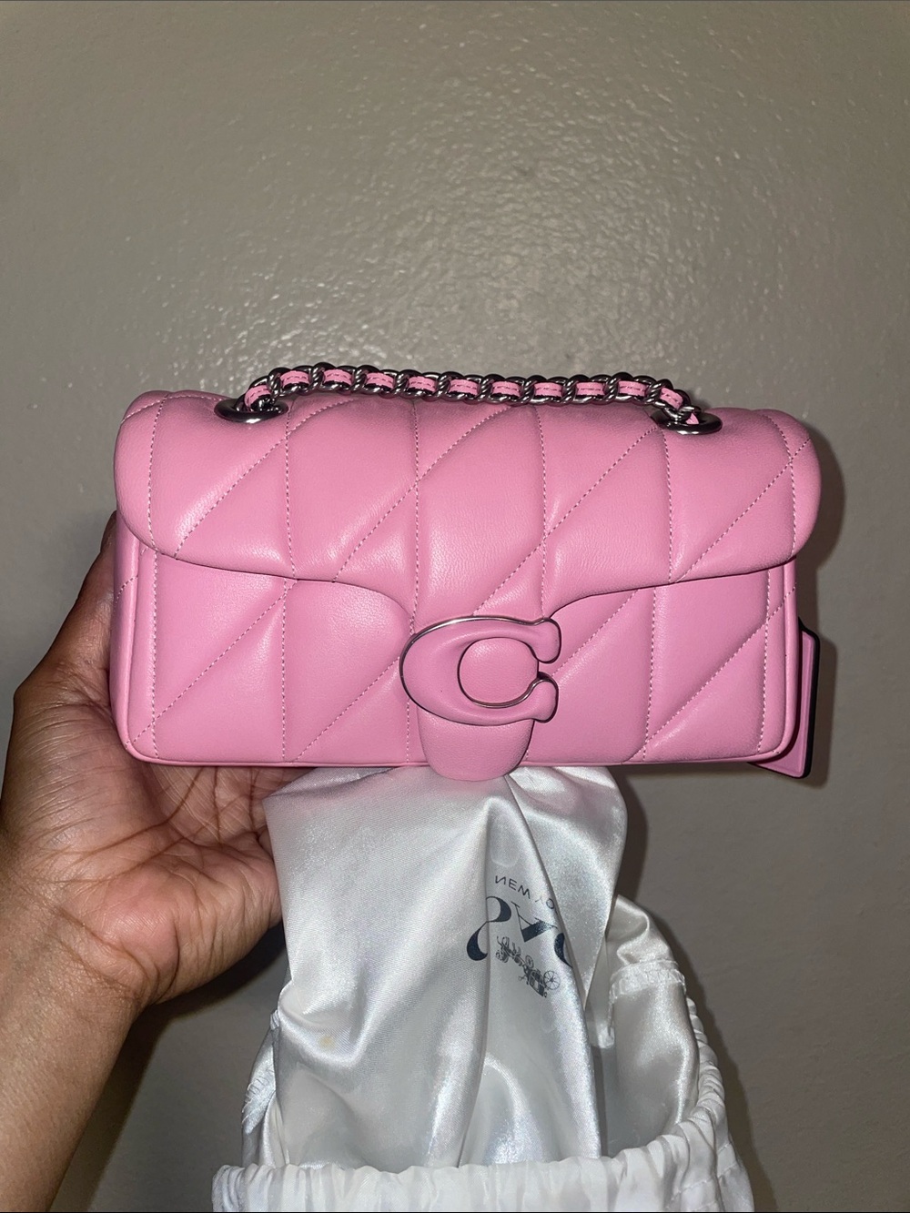Coach Pink Quilted Leather Mini Tabby Shoulder Bag